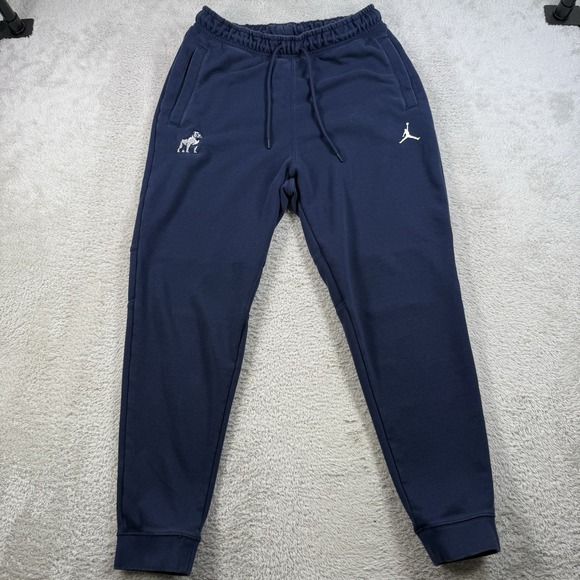 Samford Bulldogs Air Jordan Joggers Mens Large Navy Drawstring Gym Sweatpants - Picture 1 of 8